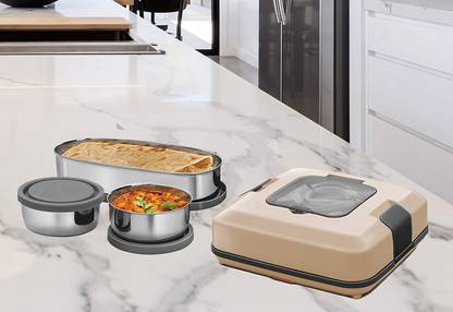 Flipkart.com | MILTON Flatron Electric Stainless Steel Tiffin, Grey