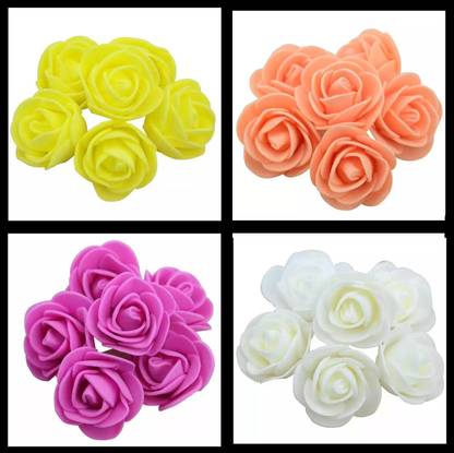 Dknbs 100 Pcs Rose Flower For Head Handmade Diy Wedding Home Decoration Multiuse Foam Diy For
