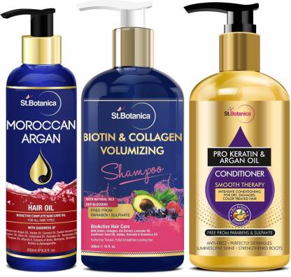  Supreme Hair Care Combo | Moroccan Argan Hair Oil 200ml +  Biotin & Collagen Shampoo 300ml + Pro Keratin Conditioner 300ml Price in  India - Buy  Supreme Hair Care Combo |