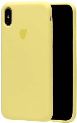 MAG BEE Back Cover for Apple iPhone X and XS Silicone Soft Back Cover Case (Yellow , Shock Proof)