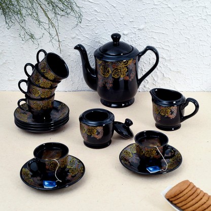 tea cup set with kettle