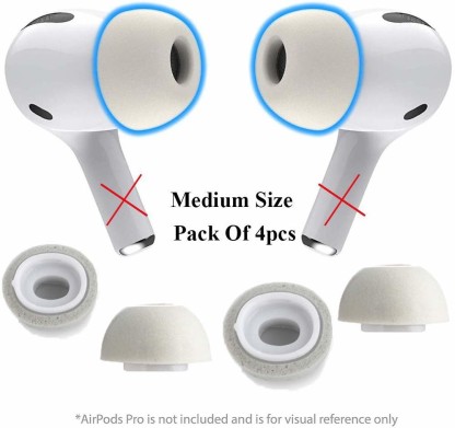 Weiß 1 Paar Ohrhörertips FRTMA Ersatz-Ohrhörertips/Silikontips für Ohrhörer Kompatibel mit AirPods Pro 2019 Kabellosen Ohrhörern Mittel 