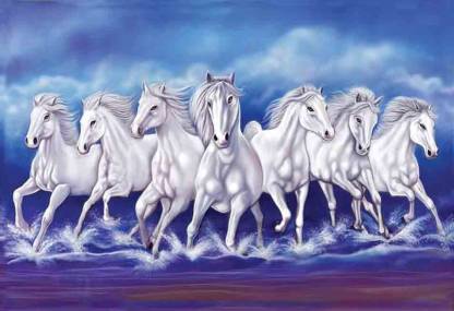 Vastu Seven Running Horses Photo Paper Poster (13 Inch X 19 inch ...