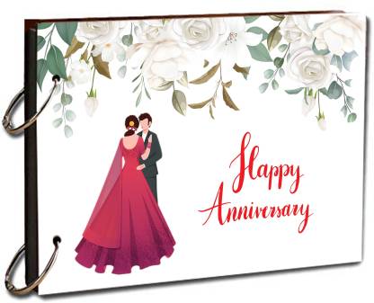 paper pebbles Happy Anniversary Couple White Background Pattern Scrap Book  Size  inch 20 Pages Album Price in India - Buy paper pebbles Happy  Anniversary Couple White Background Pattern Scrap Book Size