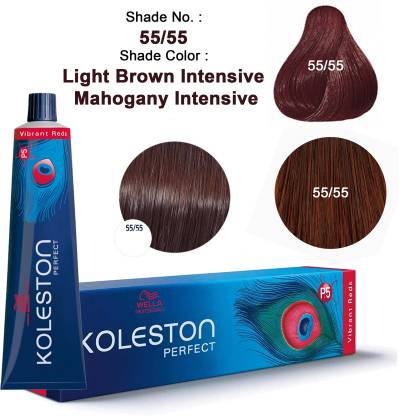 Wella Professionals Koleston Perfect Vibrant Reds Hair Color - 55/55 ,  Light Brown Intensive Mahogany Intensive - Price in India, Buy Wella  Professionals Koleston Perfect Vibrant Reds Hair Color - 55/55 ,