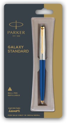 Details about   Parker Galaxy Steel GT Roller Ball Pen RB Gold Trim Standard Rollerball Blue Ink 
