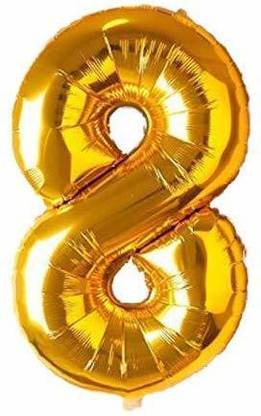 Flipkart Com Primart Retail Solid Number 8 Foil Balloon Golden Colour 16 Inch For Party Decoration Make Your Own Custom Phrase For Party With Golden Color Foil Numbers For Birthday Letter Balloon