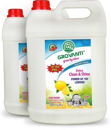 GROVANTI ORGANIC Ultra Pro+ Dishwashing Detergent ,All Utensils Cleaner Dishwashing Detergent  (10 L)