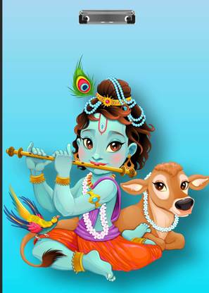 | paper pebbles The Lord of Krishna With Cow Design Digital Reprint Clip Board Exam Pad (14x10 Inches) Premium Quality - Examination Pad | paper pebbles The Lord of Krishna With Cow Design Digital Reprint Clip Board Exam Pad (14x10 Inches) Premium Quality - Examination Pad