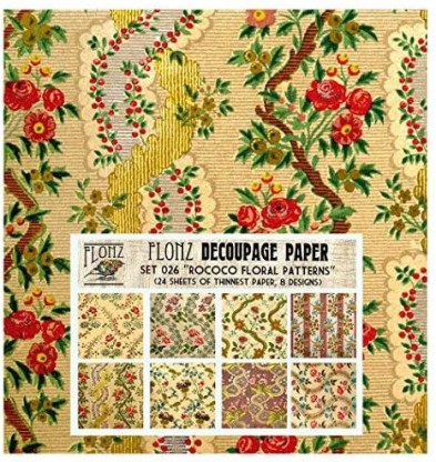 Rococo Baroque Floral Patterns Vintage Paper for Scrapbooking and Craft 24sh 6x6 FLONZ Paper Pack 
