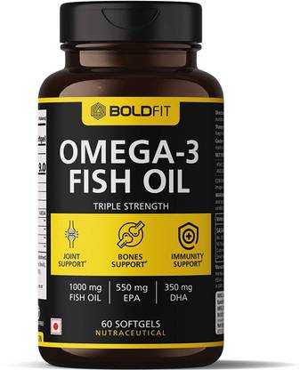 boldfit omega 3 fish oil capsules for men and women triple strength fish oil