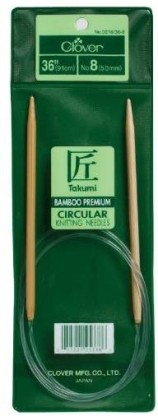 36-Inch Size 1 Clover Bamboo Circular Knitting Needles Takumi