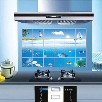 Kaaf Large Kitchen Sticker 60cmx90cm Self Adhesive Kitchen Wallpaper Oil Proof Waterproof Aluminum Foil Wall Stickers For Kitchen Removable Sticker Wallpaper Price In India Buy Kaaf Large Kitchen Sticker 60cmx90cm
