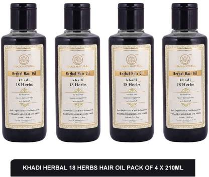 KHADI NATURAL hair oil - best hair oil for hair growth and thickness(pack  of 4)210ml Hair Oil - Price in India, Buy KHADI NATURAL hair oil - best  hair oil for hair