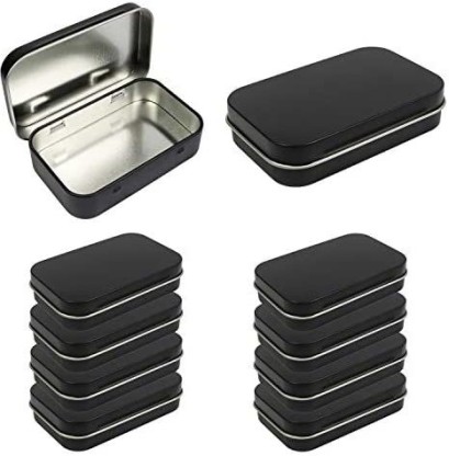 3.75 x 2.45 x 0.8 Inch Metal Rectangular Empty Hinged Tins Box Mini Portable Box Containers for Home Organizer nuoshen 6 Pieces Tins Container 