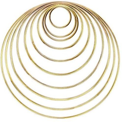 Gold 10 Sizes BronaGrand 10 Pieces Metal Rings Craft Metal Hoops Macrame Rings for Dream Catcher and Crafts 