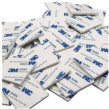 Square CBTONE 100 PCS Double Sided White Foam Tape Strong Pad Mounting Adhesive Stickers 