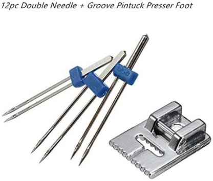 Size 2.0/90 3.0/90 4.0/90 & 9 Groove Pintuck Presser Foot YEQIN 12 Pcs Sewing Machine Double Needle 