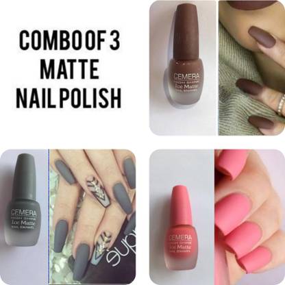 Cemera High Shine Ice Matte Nail Polish | Brown | Grey | Baby Pink | Pack Of 3 , 7ml * 3 Multicolor - Price in India, Buy Cemera High Shine Ice Cemera High Shine Ice Matte Nail Polish | Brown | Grey | Baby Pink | Pack Of 3 , 7ml * 3 Multicolor - Price in India, Buy Cemera High Shine Ice