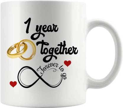 JAIPURART "First Wedding Anniversary Gift For Him And Her" "1st Year Relationship mug" "1Year Love Celebration" "