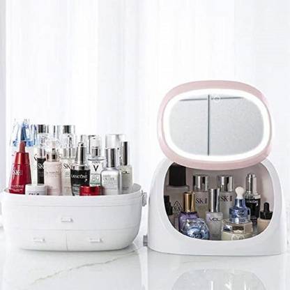 Vpllex Egg Shape Led Light Desktop Organizer Hd Mirror Makeup Drawer Creative Cosmetic Storage Box Protable Beauty Drop Multi Functional Vanity In India Vpllex Egg Shape Led Light Desktop, Mirror Makeup Desktop