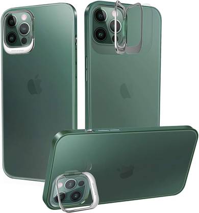 Midkart Back Cover For Iphone 12 Pro Max 6 7 Semi Green With Silicone Sides Camera Protection With Kickstand Midkart Flipkart Com