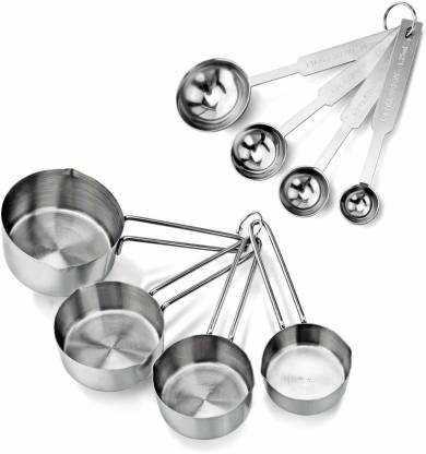 4pcs Stainless Steel Measuring Cup Spoons Kitchen Baking Sets Cooking Tools M5L6