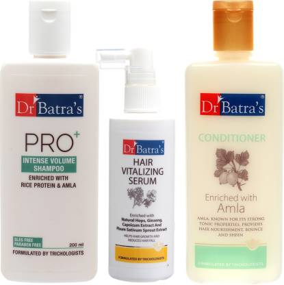 Dr Batra's Pro+Intense Volume Shampoo 200ml, Conditioner 200 ml and Hair  Vitalizing Serum 125 ml ( Men and Women) Price in India - Buy Dr Batra's  Pro+Intense Volume Shampoo 200ml, Conditioner 200