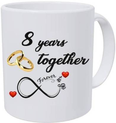 JAIPURART "Eighth Wedding Anniversary Gift For Him And Her" "8th Year Relationship mug" "8 Years Of
