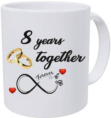 Best Gift For Wedding Anniversary For Husband JAIPURART "Eighth Wedding Anniversary Gift For Him And Her" "8th Year Relationship mug" "8 Years Of