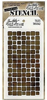Stampers Anonymous Tim Holtz Layered Tiles Stencil 4.125" x 8.5" Stencil x 