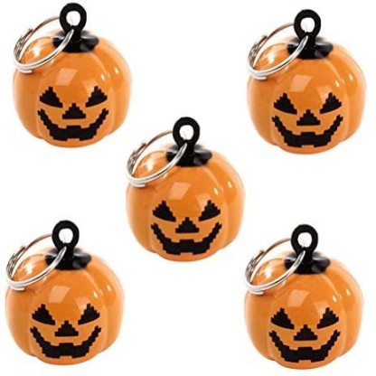 SUPVOX 20pcs Mini Pumpkin Bells Head Jingle Beads DIY Halloween Decorations Ornament Jewelry Findings Charms Pendant-Orange 