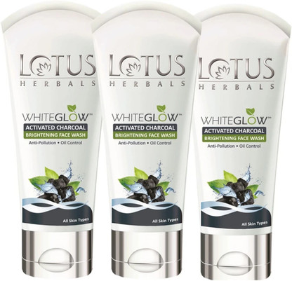 lotus white glow activated charcoal face wash