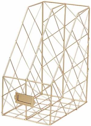 Dawnrays Dual File Holder Metal Wire Desktop Doent Letter Rack Organizer Book Dawnrays Dual File Holder Metal Wire, Decorative Desktop File Sorter
