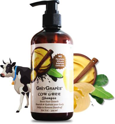 Greygrapes Cow Ghee Shampoo for Hair Regrowth – No Parabens, Sulphate &  Silicones - Price in India, Buy Greygrapes Cow Ghee Shampoo for Hair  Regrowth – No Parabens, Sulphate & Silicones Online