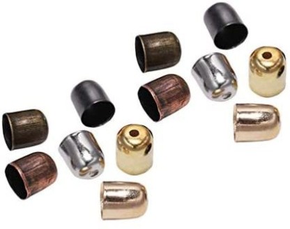 Kissitty 100Pcs Silver Lock Cord Ends 10x6.5mm Lead Free & Cadmium Free Metal Necklace Bracelet End Caps 