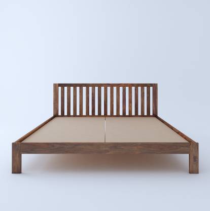 Teak Finish Fultz Sheesham Solid Wood Queen Bed – Home Edge