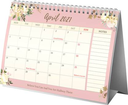 Lauret Blanc Desk Calender 2021 Planner and Organizer A5 Size Monthly