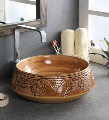 Joyo Cera Round Shape Designer Ceramic Wash Basin 16x16 Multicolor Vessel Sink Over Or Above Counter Top For Bathroom Finish Living Room In - Bathroom Vessel Sink Wash Tub Clean Joyo Cera Round Shape Designer Ceramic Wash Basin 16x16 Multicolor Vessel Sink Over Or Above Counter Top For Bathroom Finish Living Room In - Bathroom Vessel Sink Wash Tub Clean