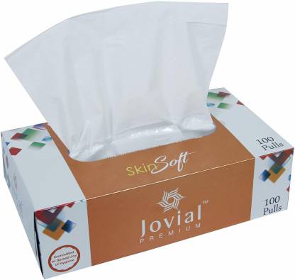 Jovial Premium Skin Soft Face Tissues 2 Ply 100 Pulls per Box (Pack of ...