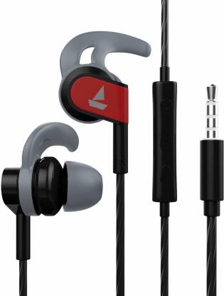 boAt Bassheads 242 Wired Headset  (Active Black, In the Ear)