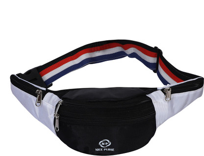 Nice Purse KAMAR POUCH BLK-WHT WAIST 