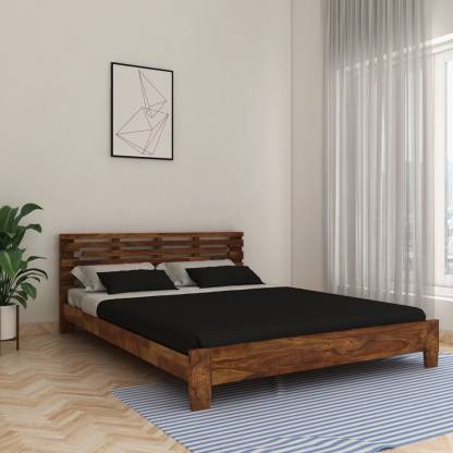 Walnut Color Moroni Sheesham Solid Wood King Bed – Vintej Home