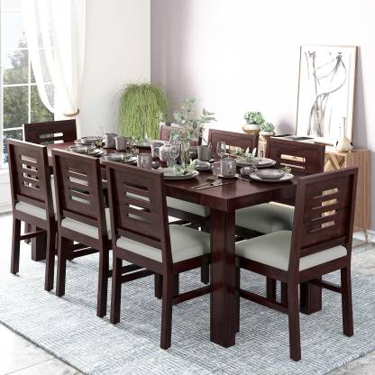 8 Chairs Solid Wood Seater Dining Set, Wood Dining Room Chairs Set Of 8