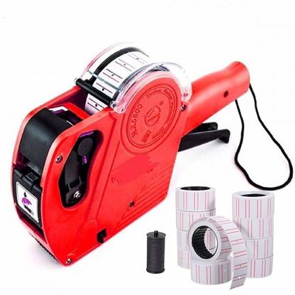Arishto Price Labeller Printing Rate Printer (MRP Rate Gun) Label Gun 8 Digits with 2 Ink Rolls (Pack of 1) (with Label Roll) Label Stamping Machine