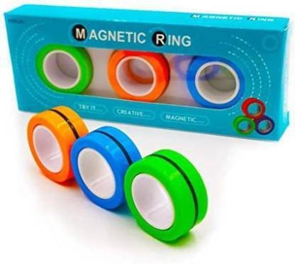 Anxiety Magnet Toys Anti-Stress Magnetic Ring Magnetic Game Stress Relief Toys Finger Therapy Training Relieves Stress Reducer Fidget and Autism ADHD Mixed 