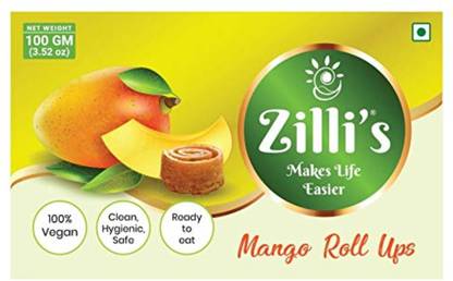 Zilli's Mango Roll Ups Aam Papad Vegan Solar Dried Fruit ...