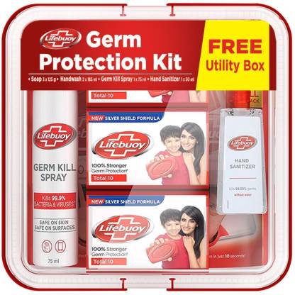 LIFEBUOY Germ Protection Kit - Contains Soap, Handwash, Hand Sanitizer & Germ Kill Spray