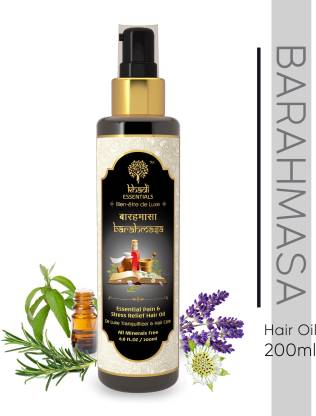 Khadi Essentials Ayurvedic Bhringraj Hair Oil wih Amla, Rosemary, for Cool Head, Stress and Pain Relief, Promotes Hair Growth & Healthy Scalp Hair Oil