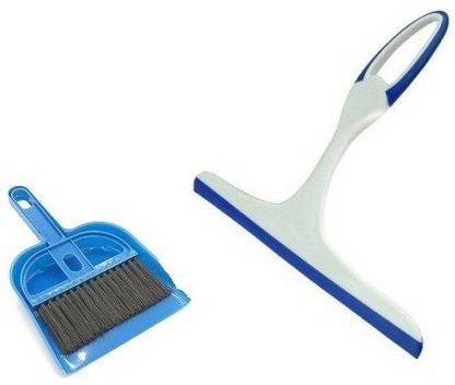 Utkarsh Combo Of Mini Dustapn With Broom Set And Glass Cleaner Wiper Dustpan, Kitchen Wiper